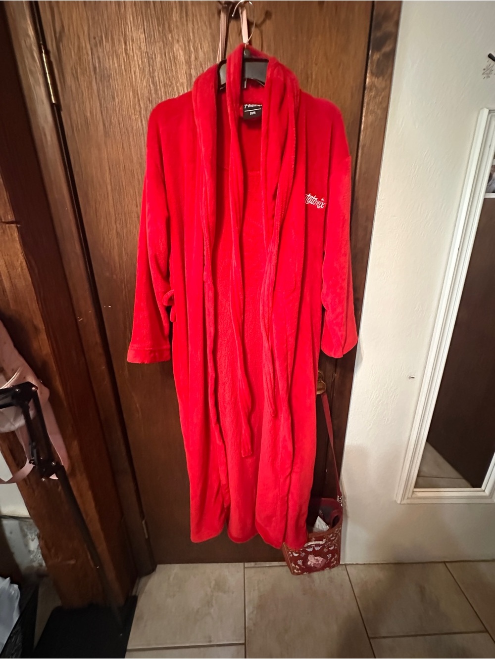 Unisex Plush Red Bath Robe from Pentatonix merch